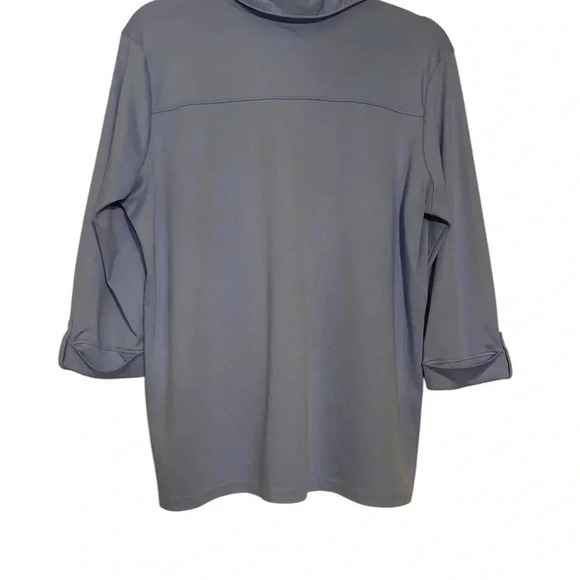 L.L. Bean Periwinkle Cuffed Sleeve Top - Picture 2 of 4